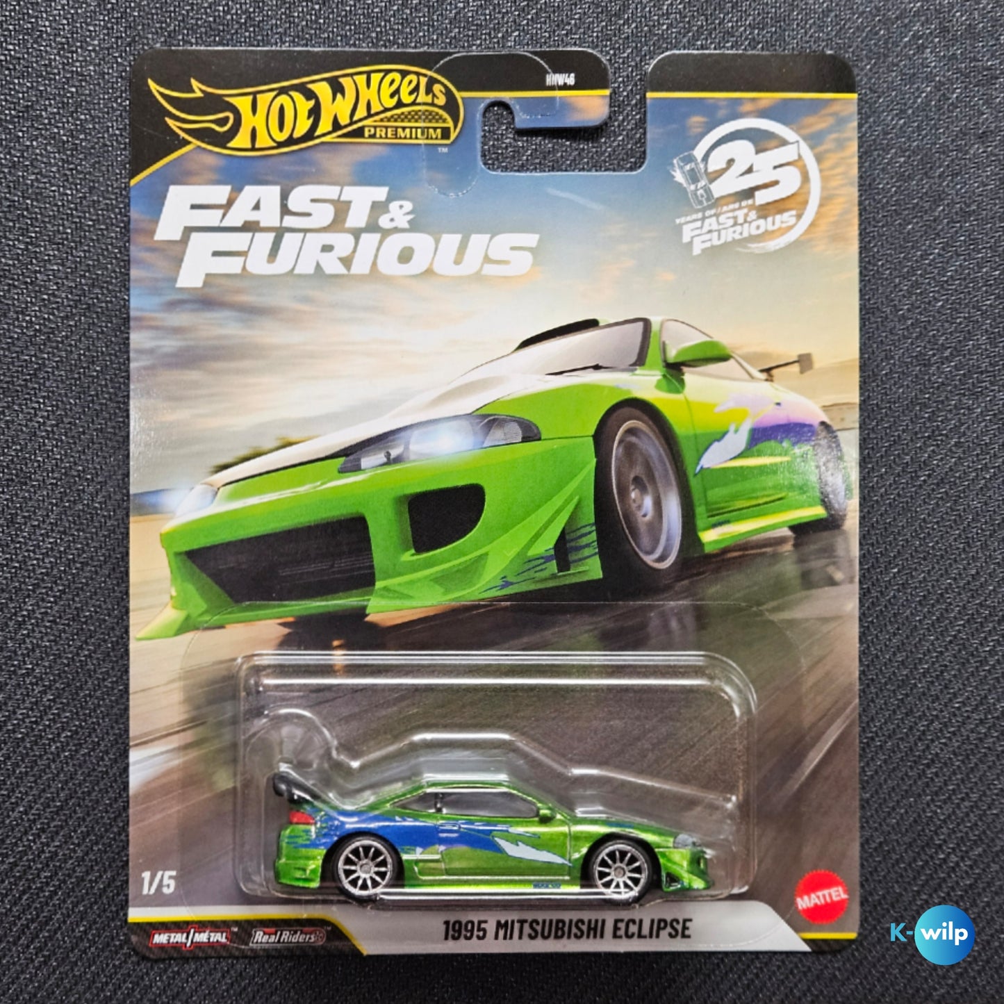 1/5 1995 Mitsubishi Eclipse The Fast & The Furious Hot Wheels Premium 1:64 Scale Mattel