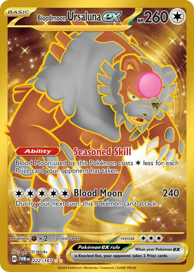 222/167 Bloodmoon Ursaluna ex Twilight Masquerade Pokémon Card