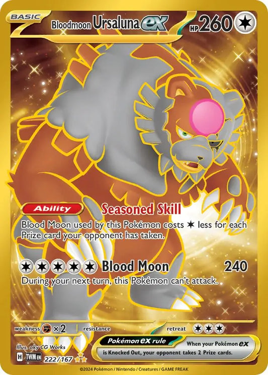 222/167 Bloodmoon Ursaluna ex Twilight Masquerade Pokémon Card