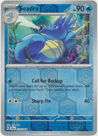 011/064 Seadra Reverse Holo Shrouded Fable Pokémon Card