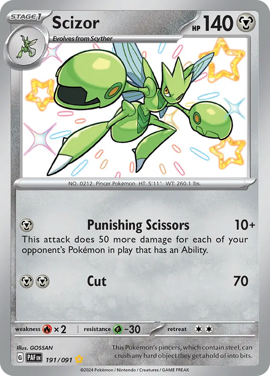 191/091 Scizor Paldean Fates Pokémon Card