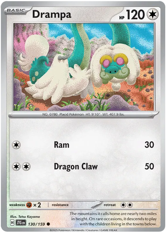130/159 Drampa Journey Together Pokémon Card