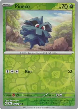 002/162 Pineco Reverse Holo Temporal Forces Pokémon Card