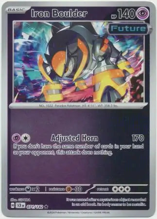 071/142 Iron Boulder Reverse Holo Stellar Crown Pokémon Card