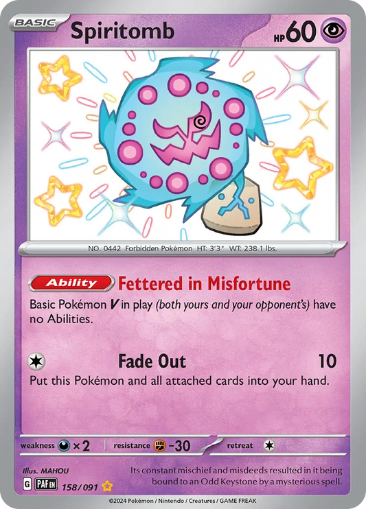 158/091 Spiritomb Paldean Fates Pokémon Card