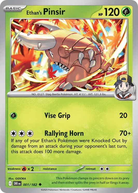 001/182 Ethan's Pinsir Destined Rivals Pokémon Card
