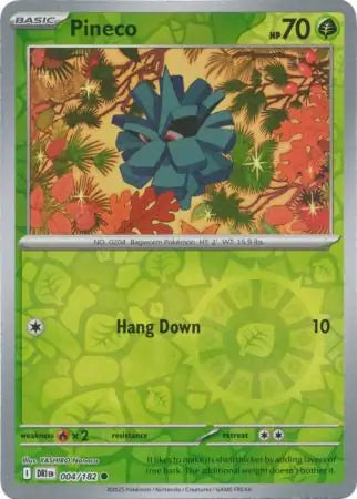 004/182 Pineco Reverse Holo Destined Rivals Pokémon Card