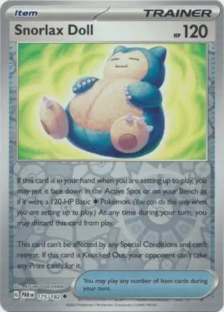 175/182 Snorlax Doll Reverse Holo Paradox Rift Pokémon Card