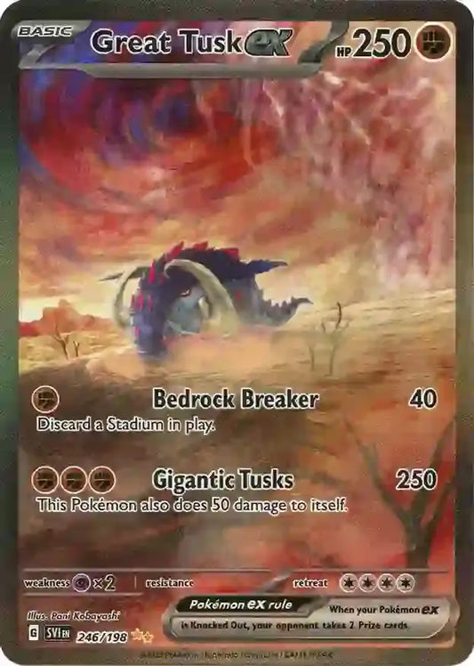 246/198 Great Tusk ex Scarlet & Violet Base Set Pokémon Card