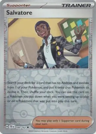 160/162 Salvatore Reverse Holo Temporal Forces Pokémon Card