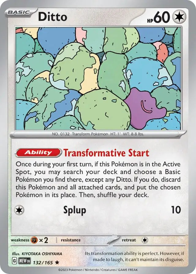 132/165 Ditto 151 Pokémon Card