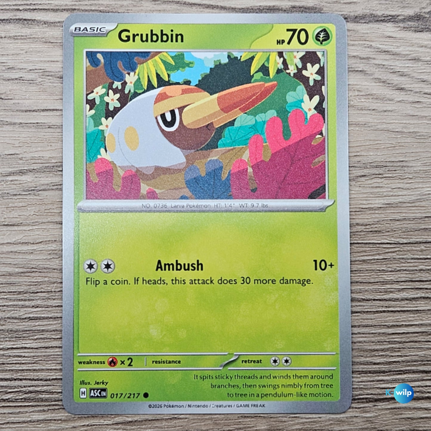 017/217 Grubbin Ascended Heroes Pokémon Trading Card