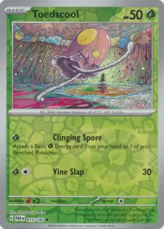 015/182 Toedscool Reverse Holo Paradox Rift Pokémon Card