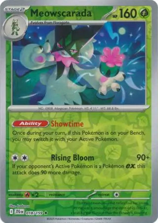 018/159 Meowscarada Reverse Holo Journey Together Pokémon Card