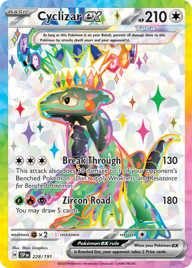 228/191 Cyclizar ex Surging Sparks Pokémon Card