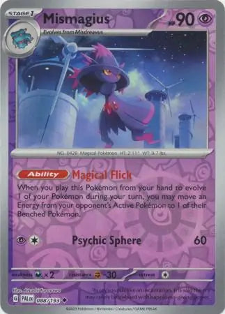 088/193 Mismagius Reverse Holo Paldea Evolved Pokémon Card