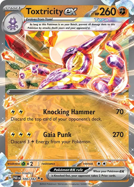 100/182 Toxtricity ex Paradox Rift Pokémon Card