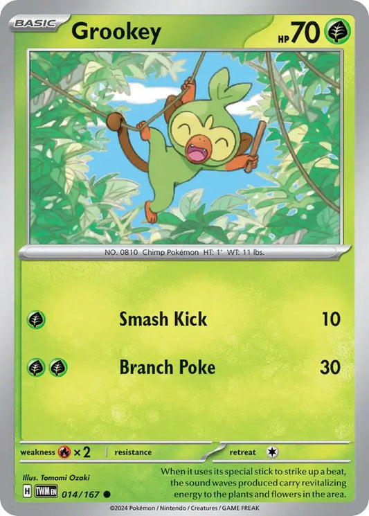 014/167 Grookey Holo Twilight Masquerade Pokémon Card