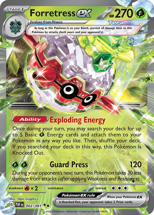 002/091 Forretress ex Paldean Fates Pokémon Card