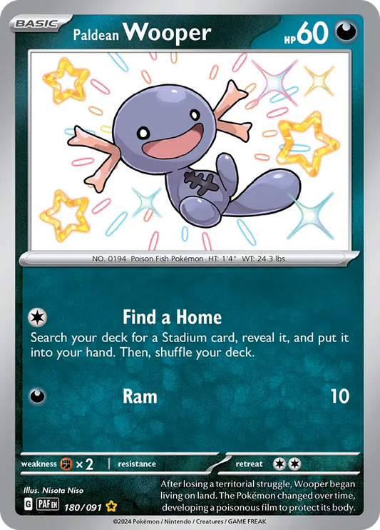 180/091 Paldean Wooper Paldean Fates Pokémon Card