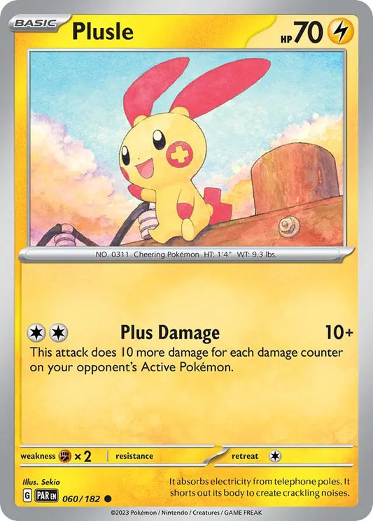 060/182 Plusle Paradox Rift Pokémon Card