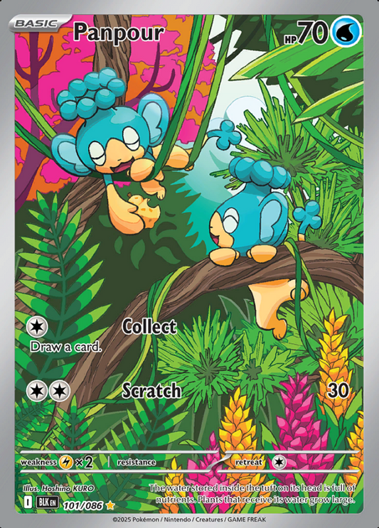 101/086 Panpour Illustration Rare Black Bolt Pokémon Card