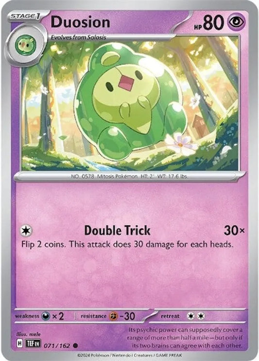 071/162 Duosion Scarlet & Violet Temporal Forces Pokémon Card