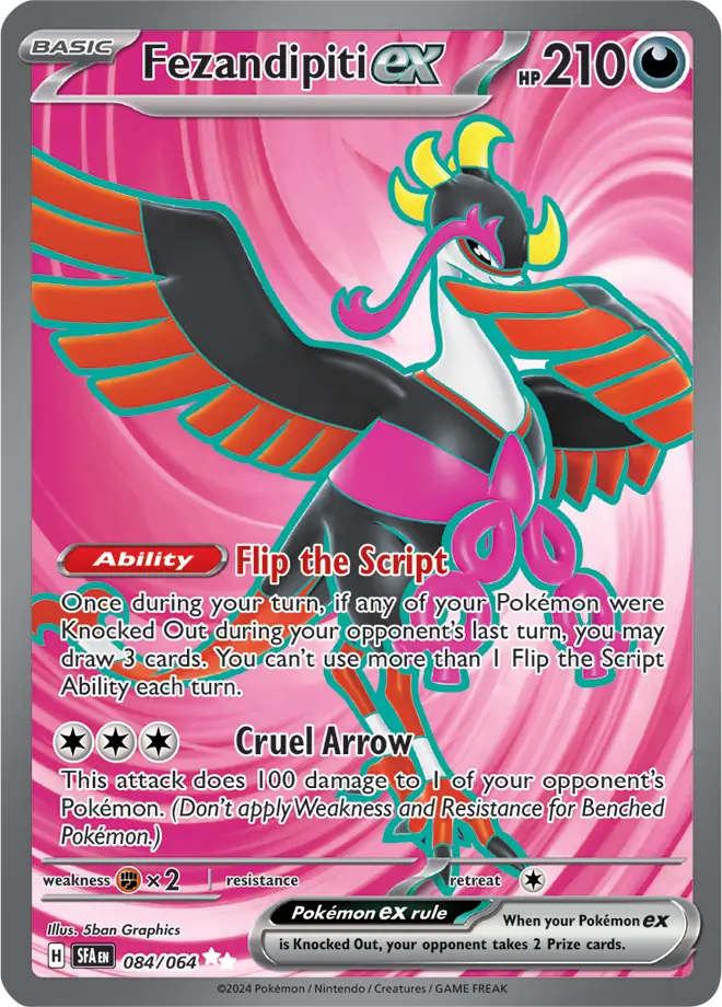 084/064 Fezandipiti ex Shrouded Fable Pokémon Card