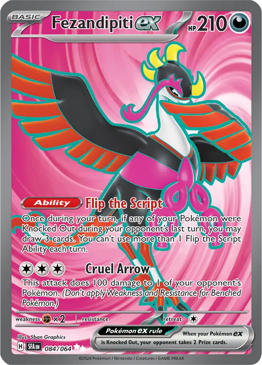 084/064 Fezandipiti ex Shrouded Fable Pokémon Card