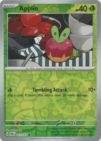 017/167 Applin Reverse Holo Twilight Masquerade Pokémon Card