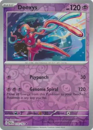 074/182 Deoxys Reverse Holo Paradox Rift Pokémon Card