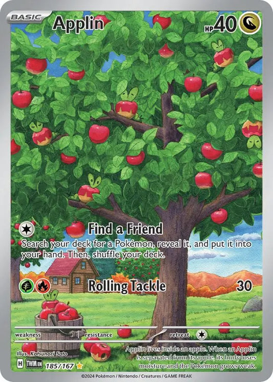 185/167 Applin Twilight Masquerade Pokémon Card