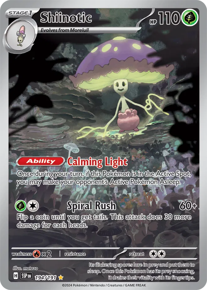 194/191 Shiinotic Surging Sparks Pokémon Card