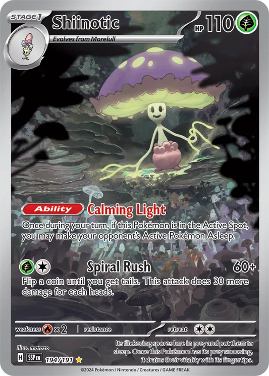194/191 Shiinotic Surging Sparks Pokémon Card