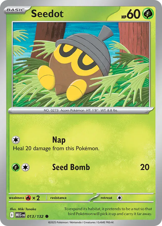 013/132 Seedot Mega Evolution Pokémon Card