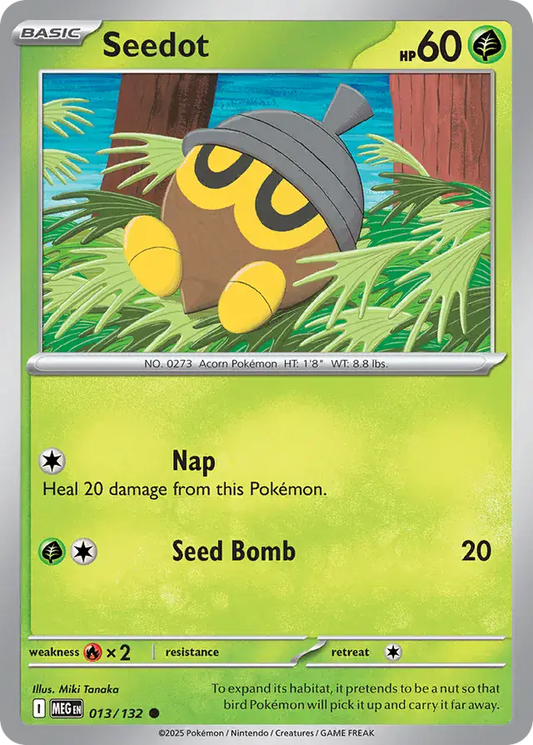 013/132 Seedot Mega Evolution Pokémon Card