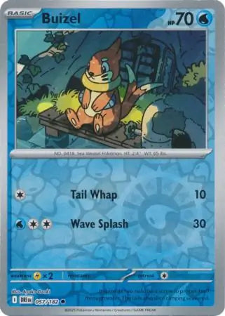 057/182 Buizel Reverse Holo Destined Rivals Pokémon Card