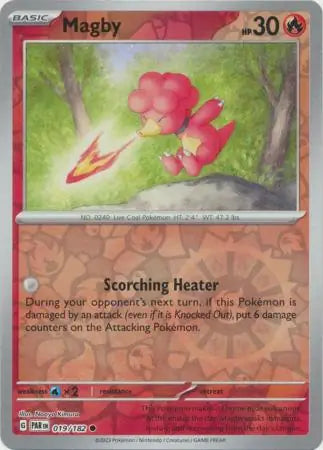 019/182 Magby Reverse Holo Paradox Rift Pokémon Card