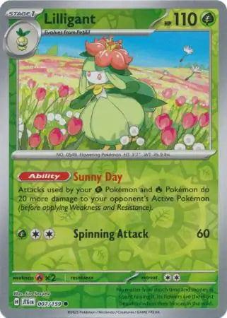 007/159 Lilligant Reverse Holo Journey Together Pokémon Card