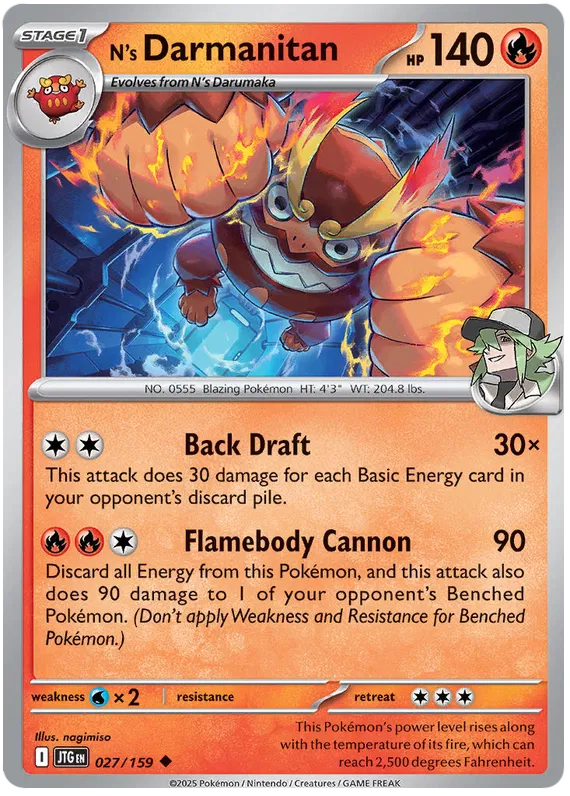 027/159 N's Darmanitan Journey Together Pokémon Card