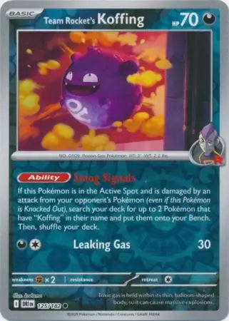 125/182 Team Rocket's Koffing Reverse Holo Destined Rivals Pokémon Card