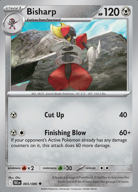 065/086 Bisharp Black Bolt Pokémon Card