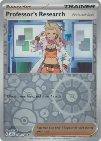 189/198 Professor's Research Reverse Holo Scarlet & Violet Base Set Pokémon Card