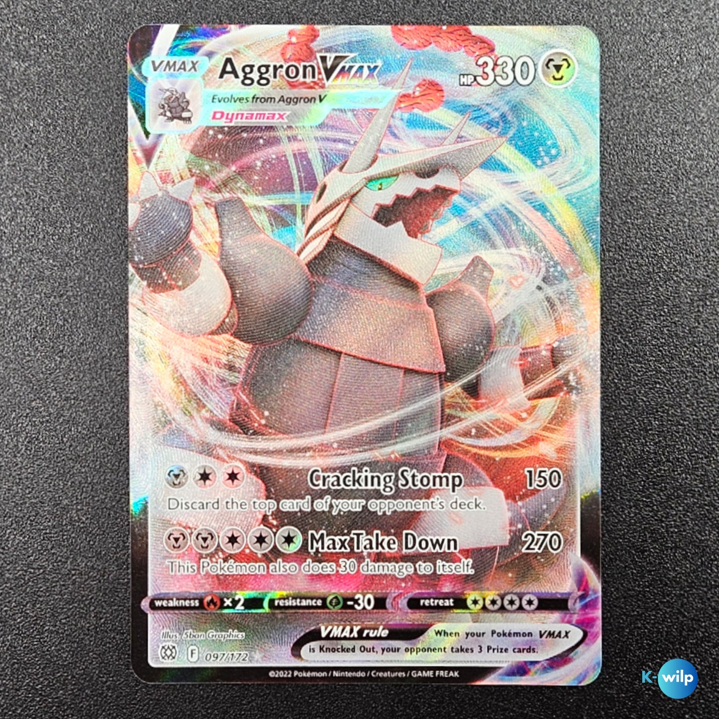 Aggron Vmax 097/172 Brilliant Stars Holo Full Art Ultra Rare English Pokémon Trading Card