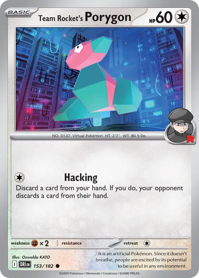 153/182 Team Rocket's Porygon Destined Rivals Pokémon Card