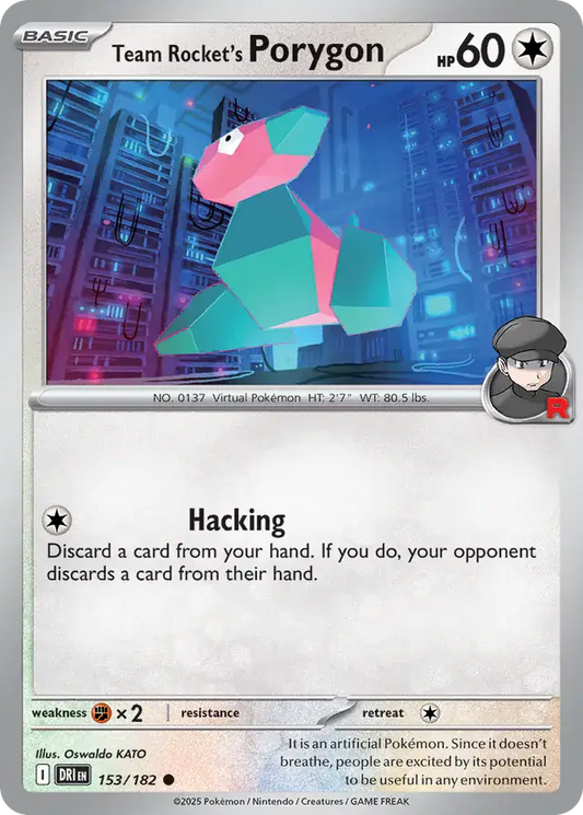 153/182 Team Rocket's Porygon Destined Rivals Pokémon Card