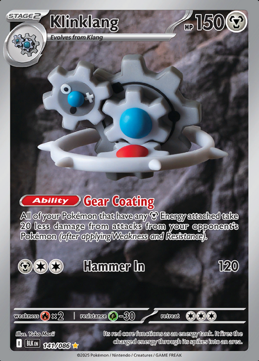 141/086 Klinklang Illustration Rare Black Bolt Pokémon Card