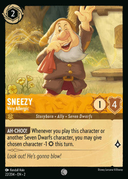 022/204 Sneezy - Very Allergic Disney Lorcana Rise Of The Floodborn Card