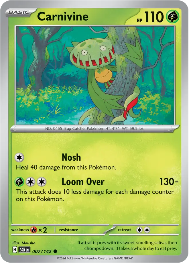 007/142 Carnivine Stellar Crown Pokémon Card