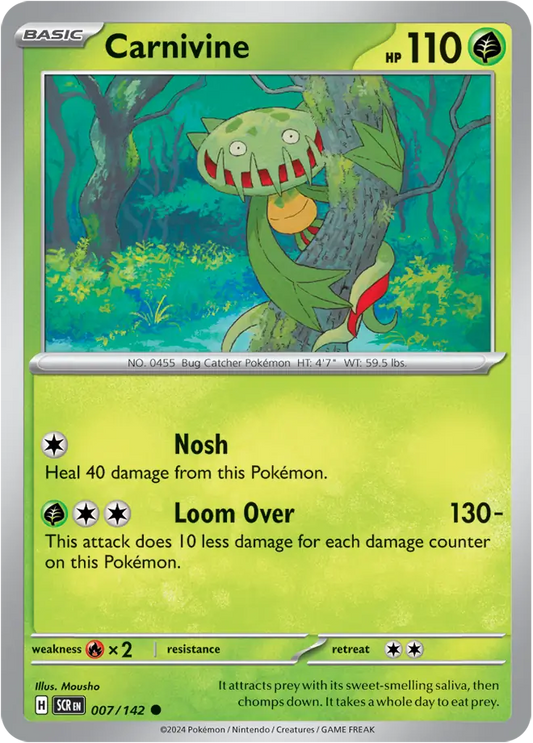 007/142 Carnivine Stellar Crown Pokémon Card